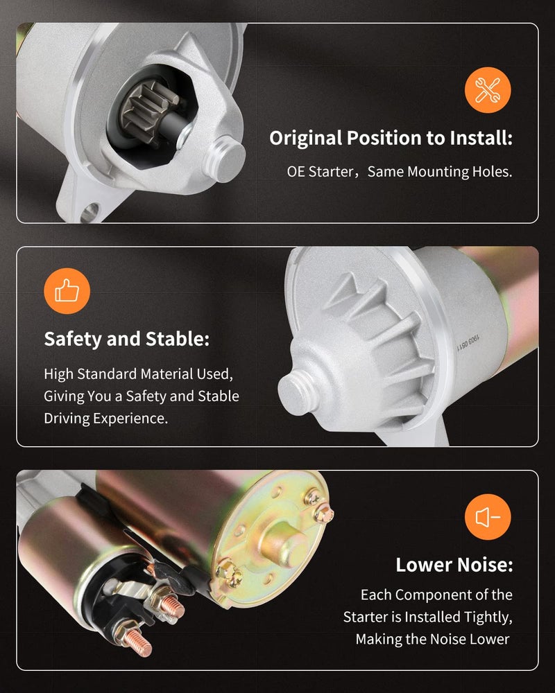 OCPTY Starter Fit for Ford Bronco 1992 1993 1994 1995 1996 5.0L 5.8L Country Squire/Crown Victoria 1990 1991 5.0L E-Series Vans 1992-1996 4.9L 5.0L 5.8L F-Series Pickups 1997 1998 4.2L Mustang - Image 5